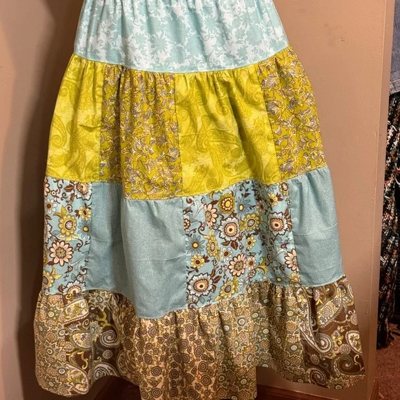 Patchwork Floral Maxi Skirt - Multicolor - Picture 1 of 13